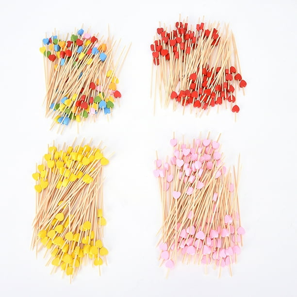100pcs Wood Heart Pattern Pick Stick Felt Toothpick Cocktail Sandwich Decor JT 100pcs Wood Heart Pattern Pick Stick Felt Toothpick Cocktail Sandwich Decor JT